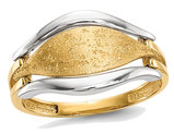 Ladies 14K Yellow and White Gold Textured Ring